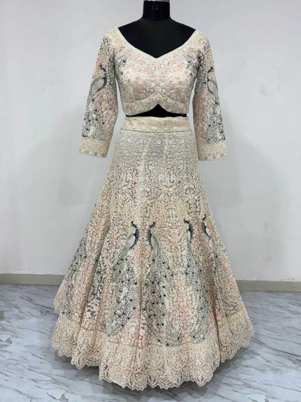 Butterfly Net Designer Wedding Lehenga - MYLUXURY LANE ENTERPRISE